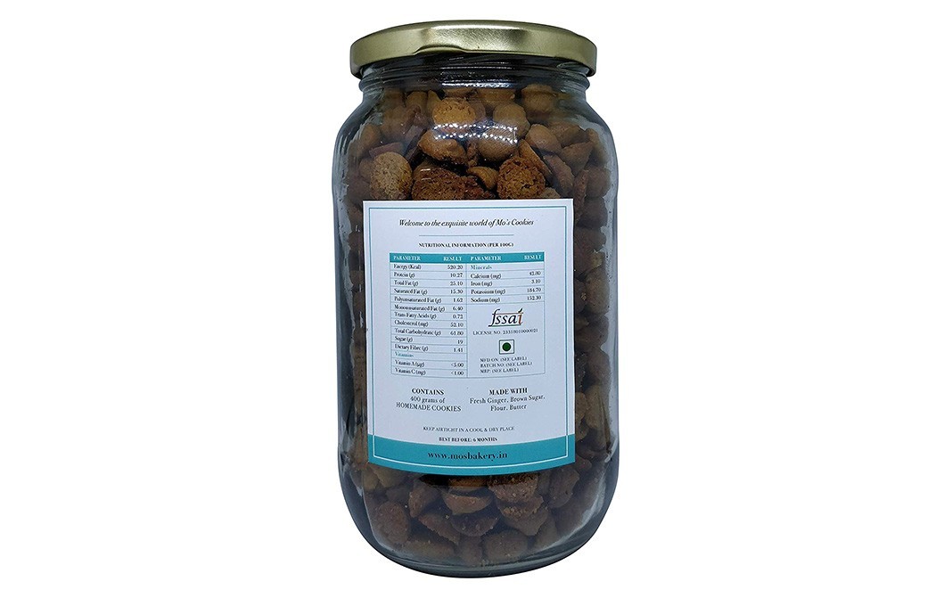 Mo's Ginger Snaps    Glass Jar  400 grams